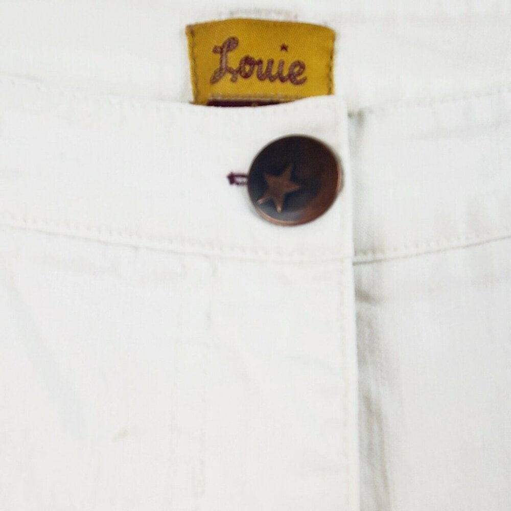 Louie Women's White Straight Leg Jeans Mid Rise Size 4 EUC - Picture 3 of 10